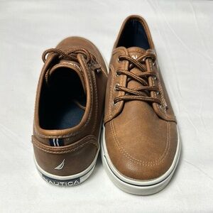 Nautica Brown Boat Shoes with White Soles